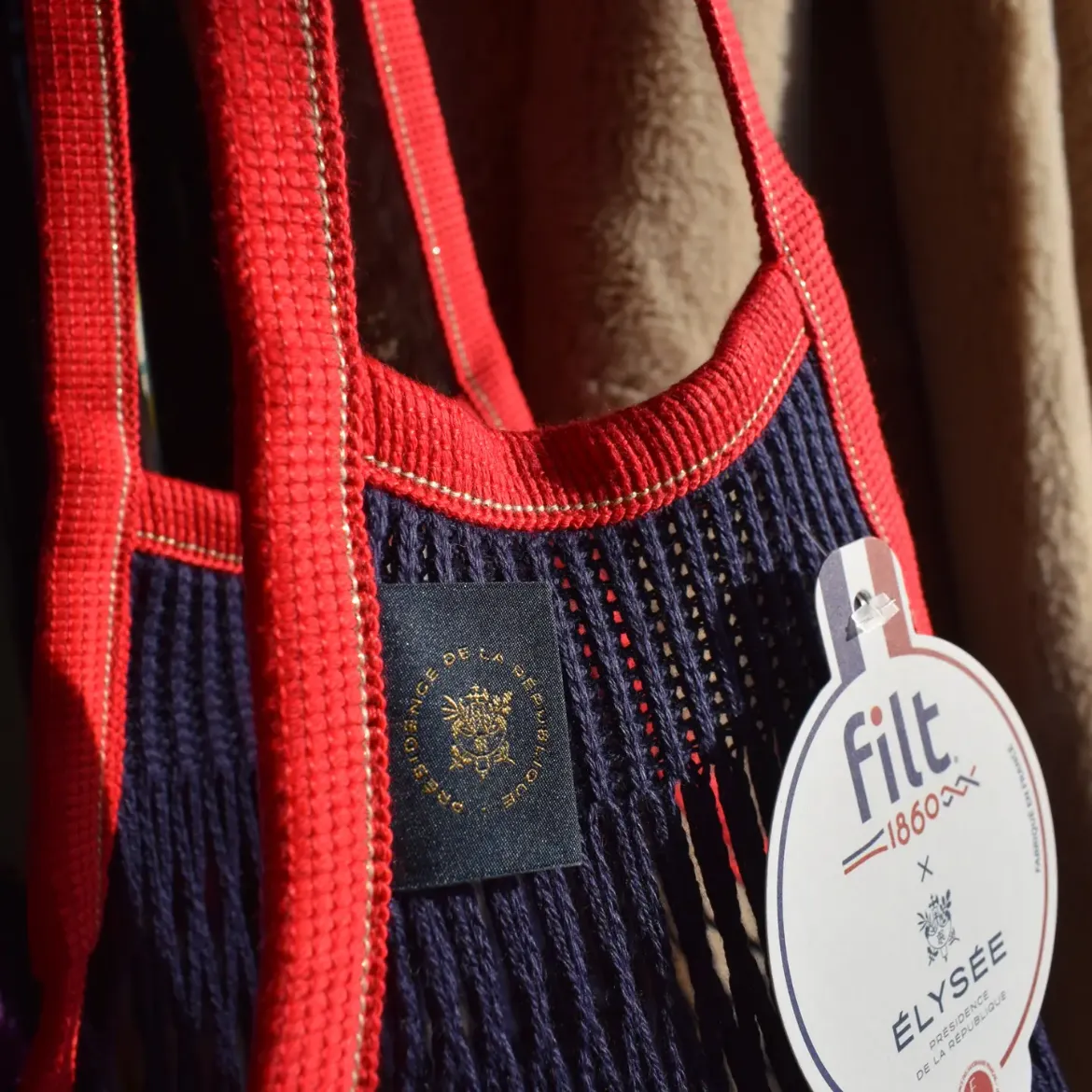 Εικόνα της Large Shopping Net Bag Blue and Red Élysée X FILT1860