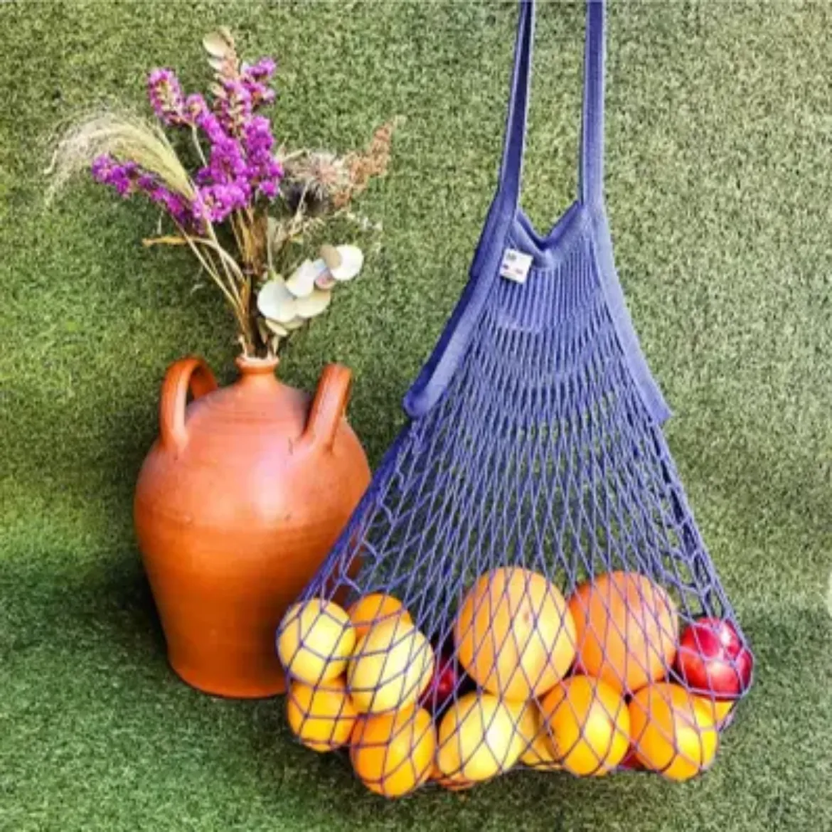 Εικόνα της Net Shopping Bag Bleu Jean Long Handles