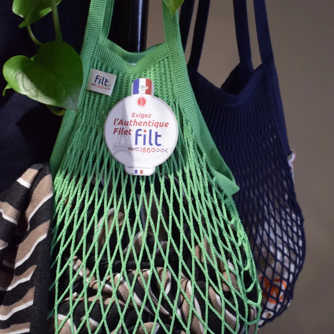Εικόνα της Net Shopping Bag Vert Laitue Long Handles