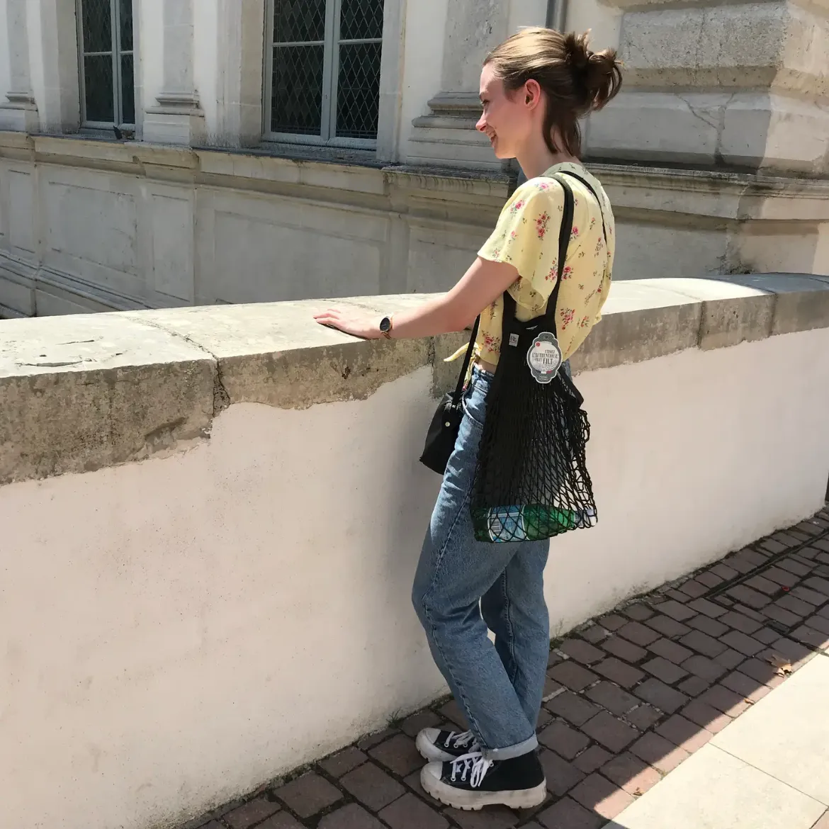 Εικόνα της Shopping Net Bag Noir Long Handles