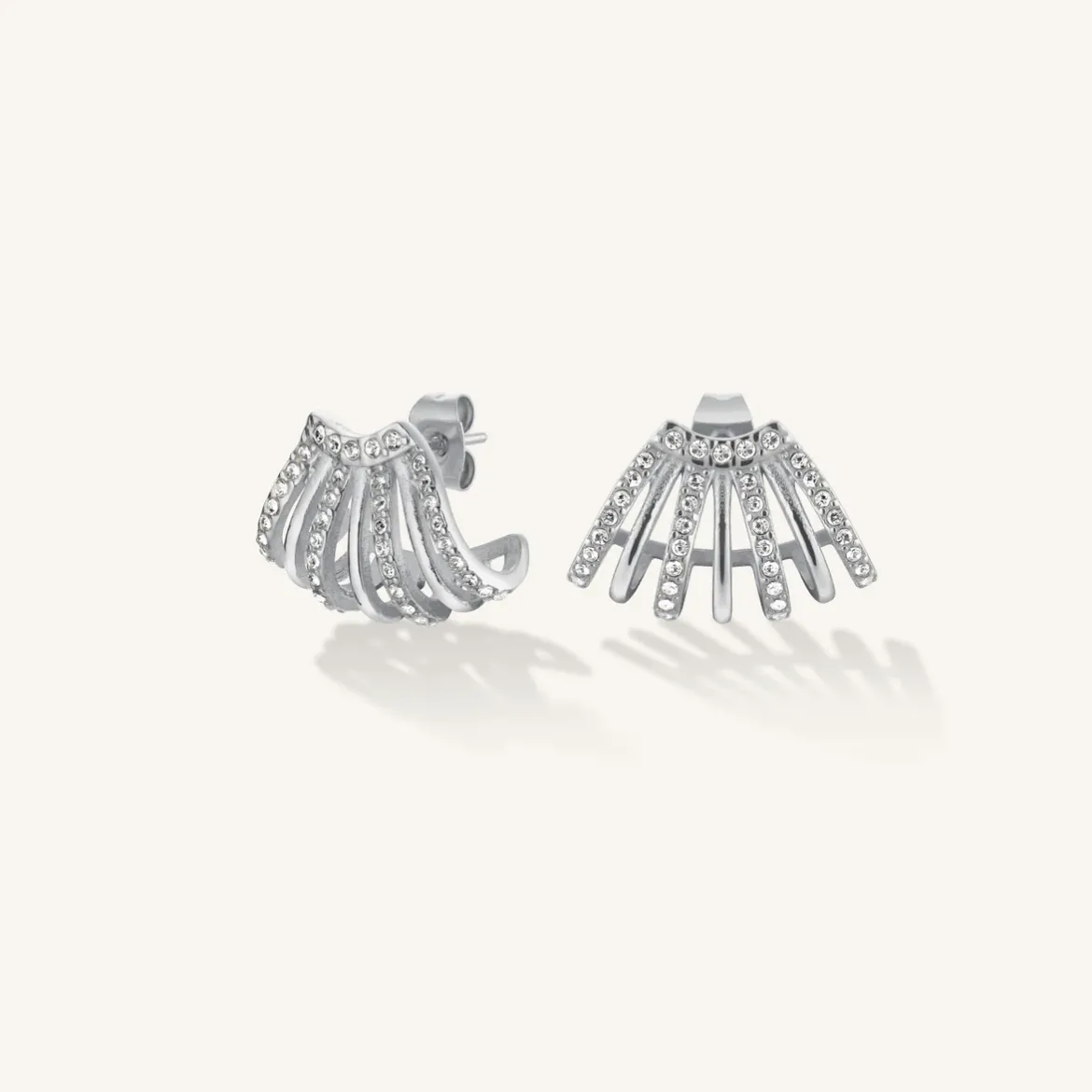 Εικόνα της Caged Crystal Earrings Silver