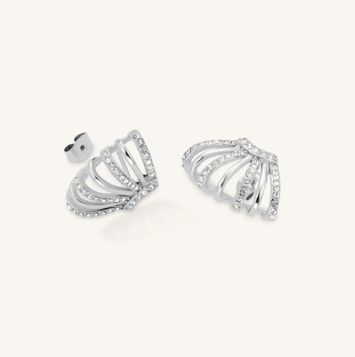 Εικόνα της Caged Crystal Earrings Silver