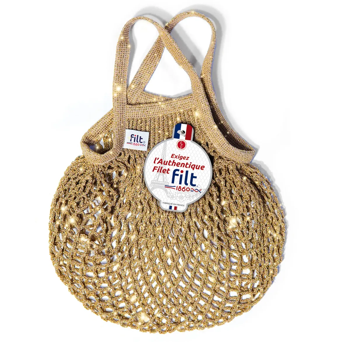 Εικόνα της Net Shopping Bag Beige Gold Mini Size