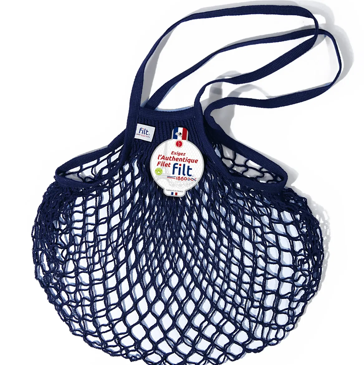 Εικόνα της Net Shopping Bag Navy Long Handles