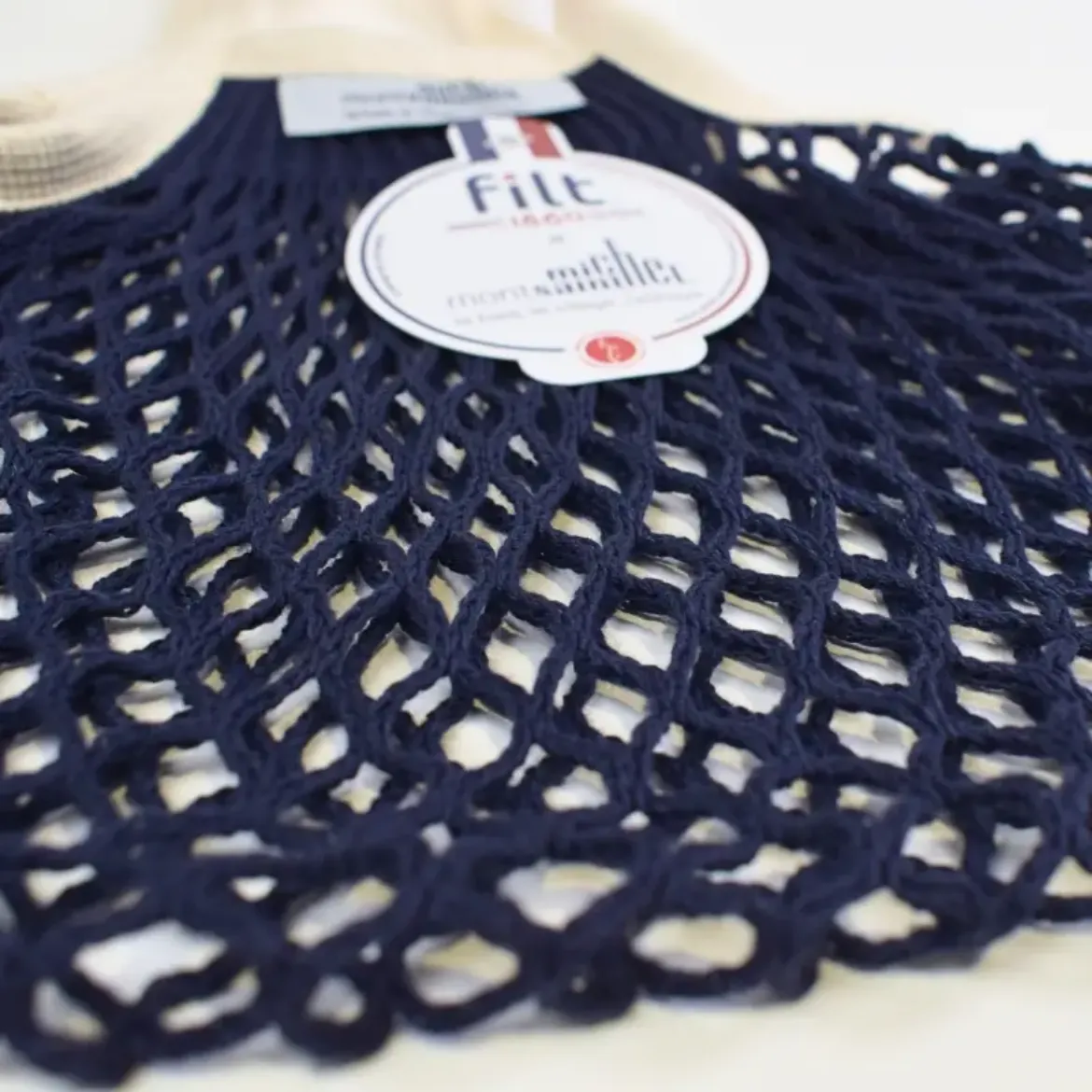 Εικόνα της Large Net Shopping Bag Navy Le Mont Saint Michel X FILT1860