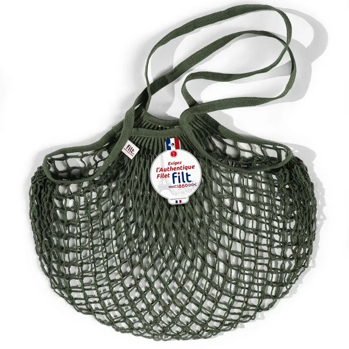 Εικόνα της Shopping Net Bag Khaki Long Handles